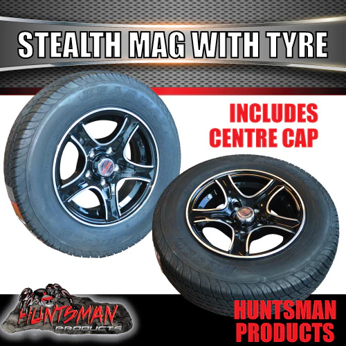 13" Trailer Caravan HT Holden Stealth Alloy & 155R13C tyre. 155 13 - Image 3