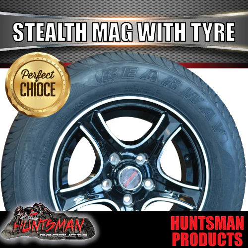 13" Trailer Caravan HT Holden Stealth Alloy & 155R13C tyre. 155 13 - Image 4