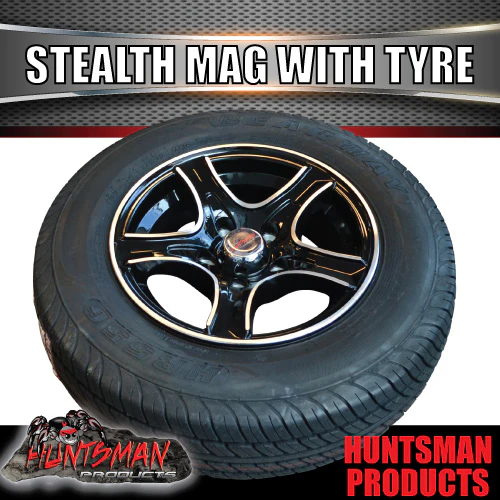 13" Trailer Caravan HT Holden Stealth Alloy Rim & 165R13C Tyre. 165 13 - Image 3