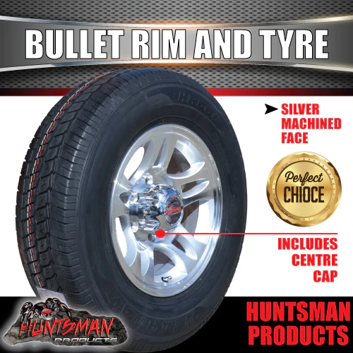 15" Trailer Caravan 6 Stud Landcruiser Pattern Bullet Mag Wheel & 195R15C Tyre. 195 15 - Image 3