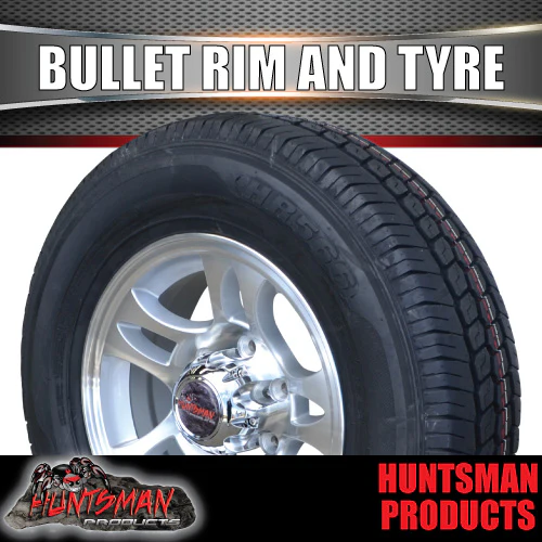 15" Trailer Caravan 6 Stud Landcruiser Pattern Bullet Mag Wheel & 195R15C Tyre. 195 15 - Image 4