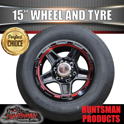 15" Trailer Caravan 6 Stud Raider Mag Wheel & 195R15C Tyre. 195 15-2 - Image 5