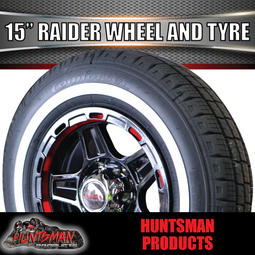 15" Trailer Caravan 6 Stud Raider Mag & 205/70R15C Whitewall Tyre. 205 70 15 - Image 4
